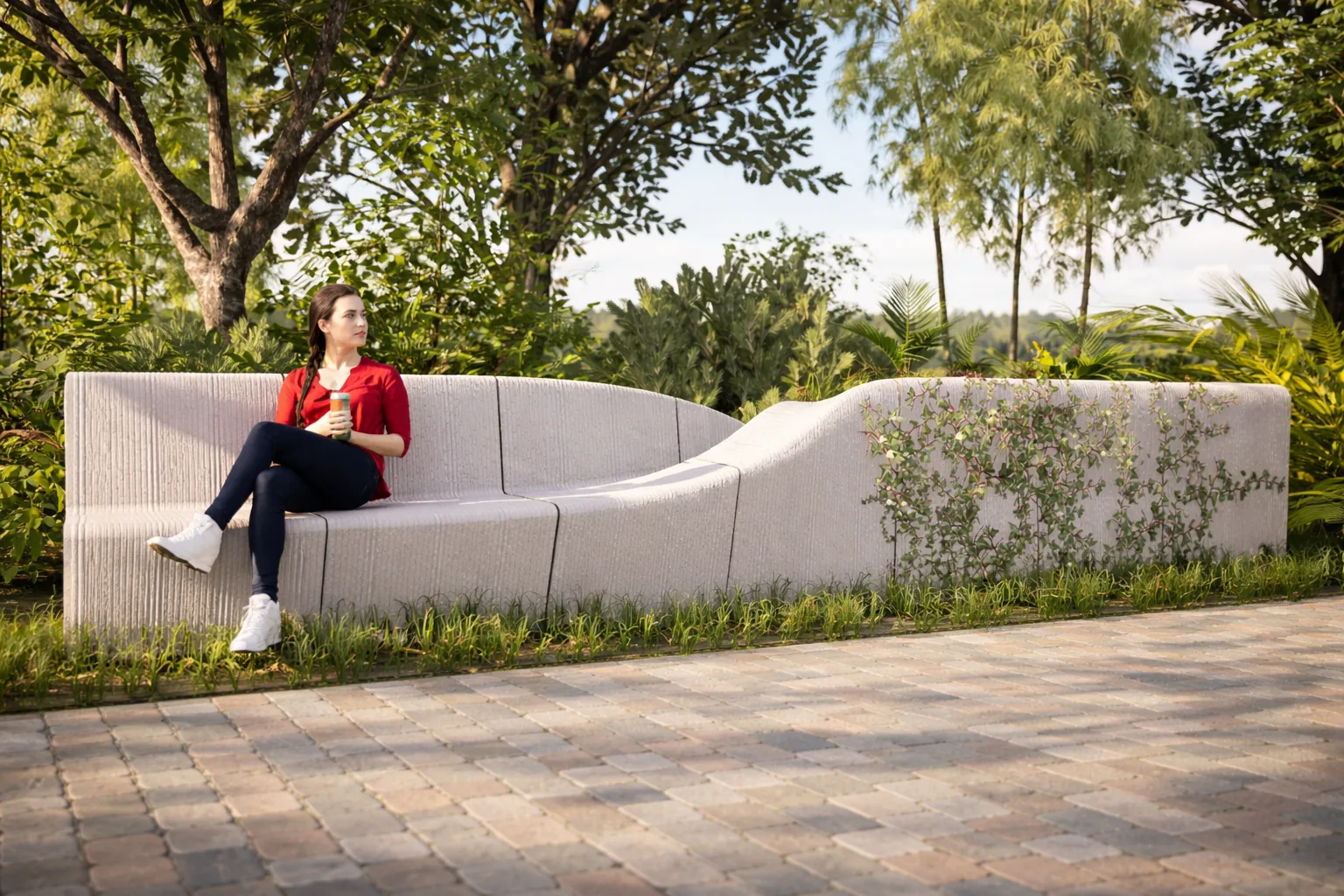 Minimalist Concrete Bench